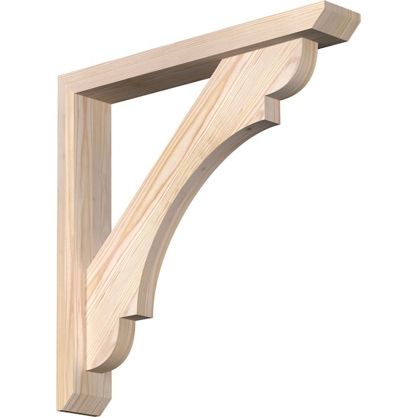 Ekena Millwork Olympic Slat Smooth Bracket w/ Offset Brace, Douglas Fir, 3 1/2"W x 22"D x 22"H BKT0402X22X22OLY06SDF - main